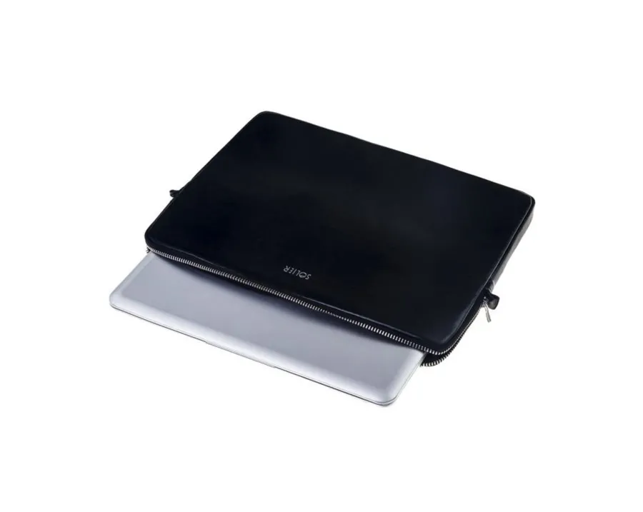 Skórzany pokrowiec etui na laptopa 13 cali Solier SA23 Czarny
