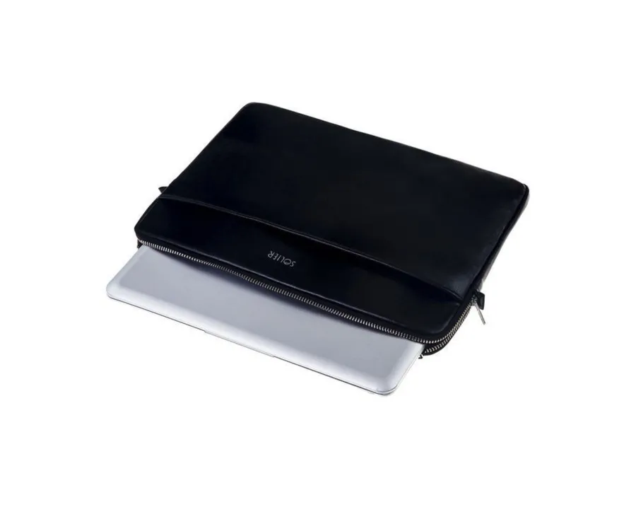 Skórzany pokrowiec etui na laptopa 13 cali Solier SA24 Czarny