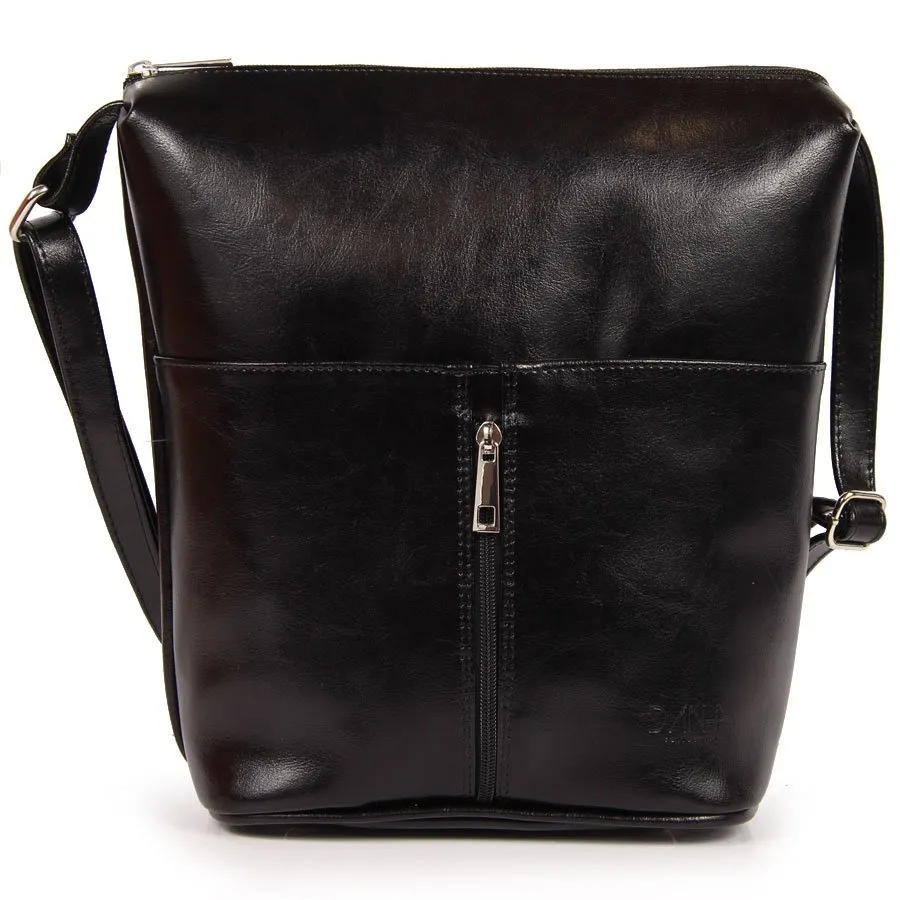 Skórzana listonoszka DAN-A T402 czarna