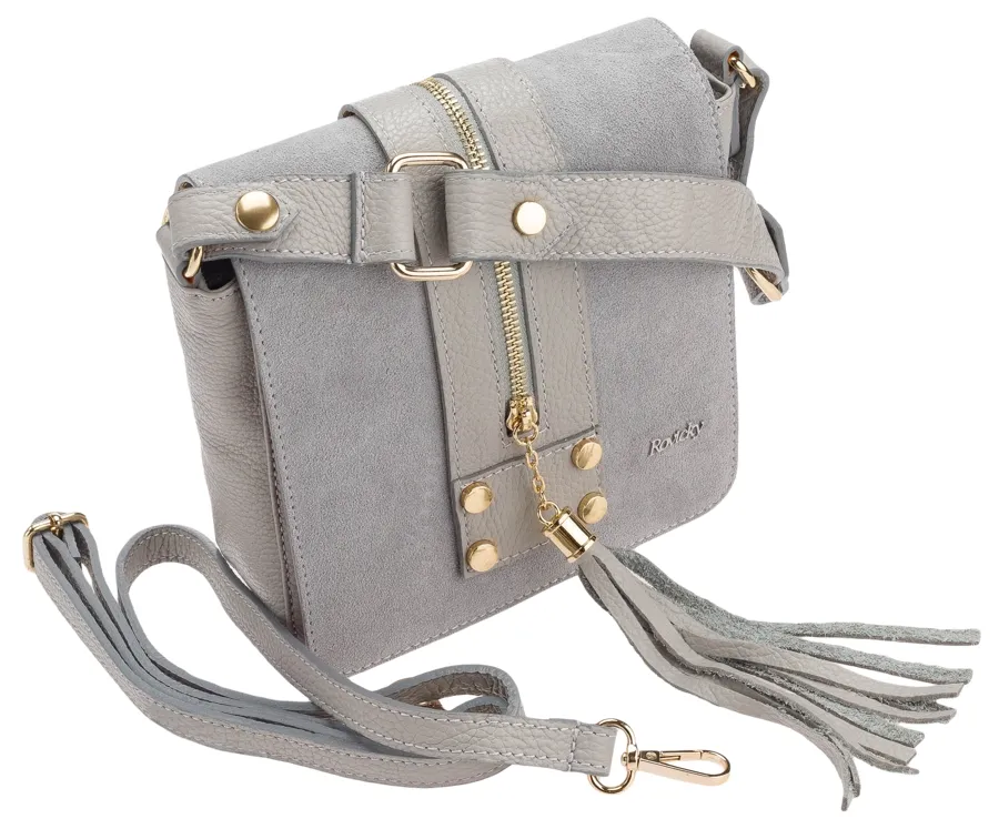 Listonoszka damska skórzana Rovicky TWR-73 szara