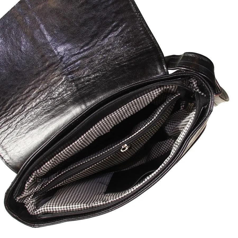 Skórzana listonoszka DAN-A T404 czarna