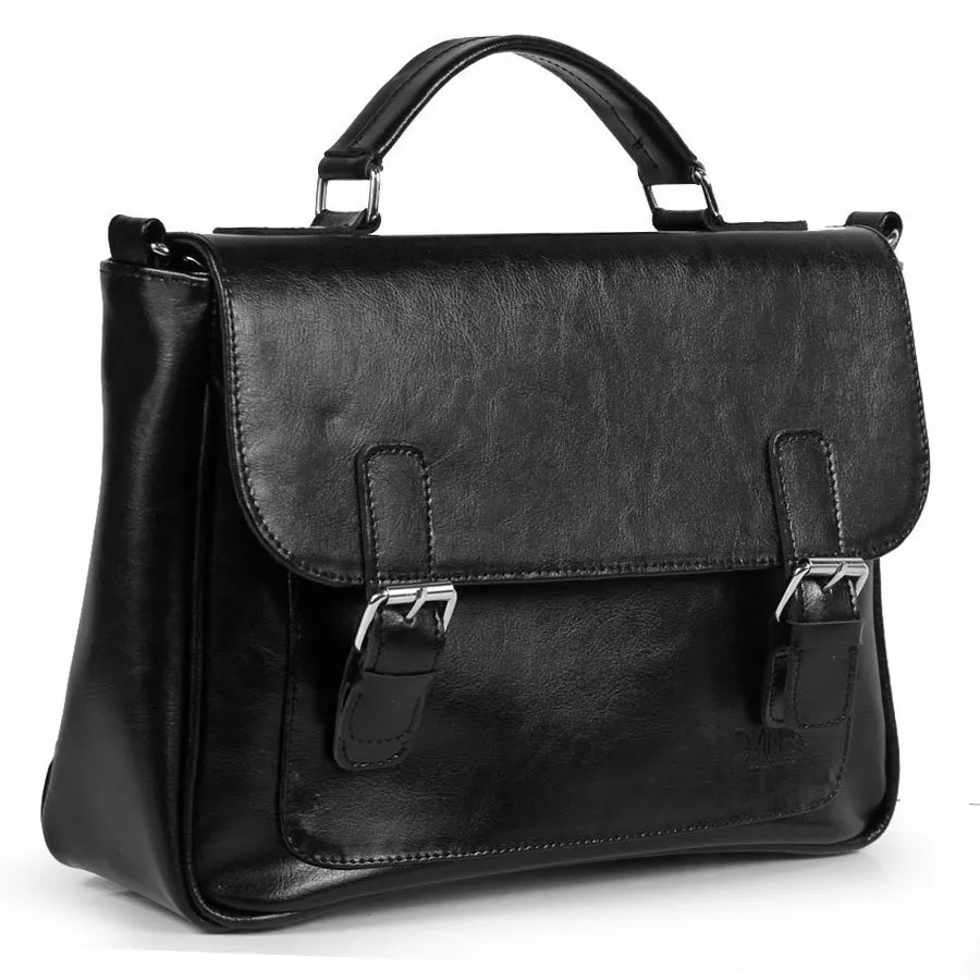 Torebka skórzana damska kuferek DAN-A T409 czarna