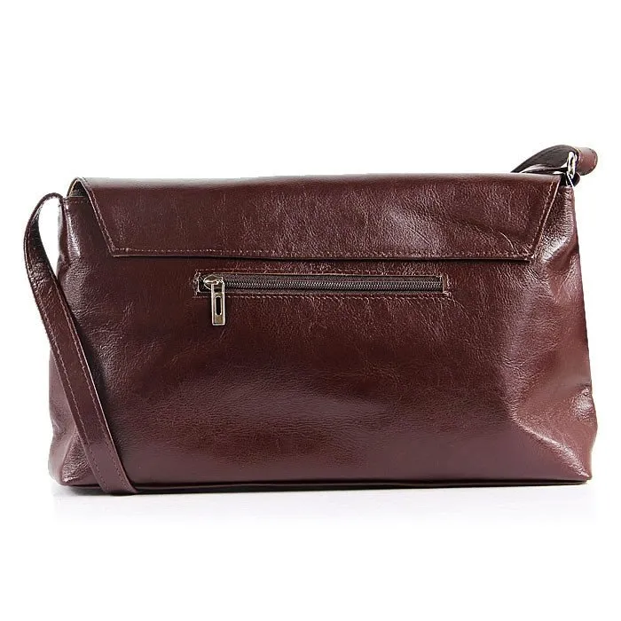 Torebka skórzana damska listonoszka DAN-A T9 koniakowa