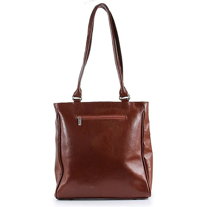 Torebka skórzana damska DAN-A T177 koniakowa