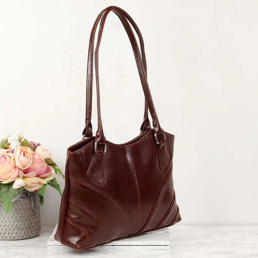 Torebka skórzana damska DAN-A T213 koniakowa