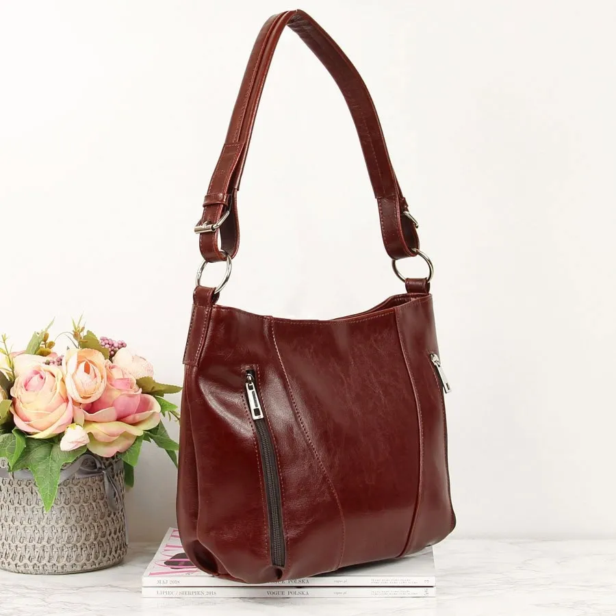 Torebka damska skórzana DAN-A T296 koniak