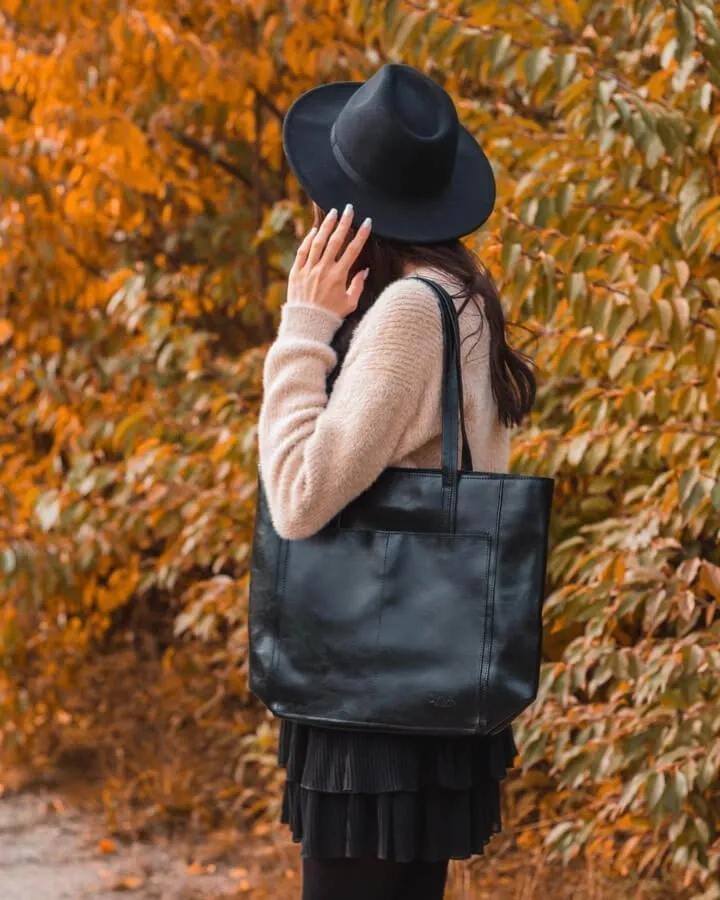 Skórzana czekoladowa torebka DAN-A T395