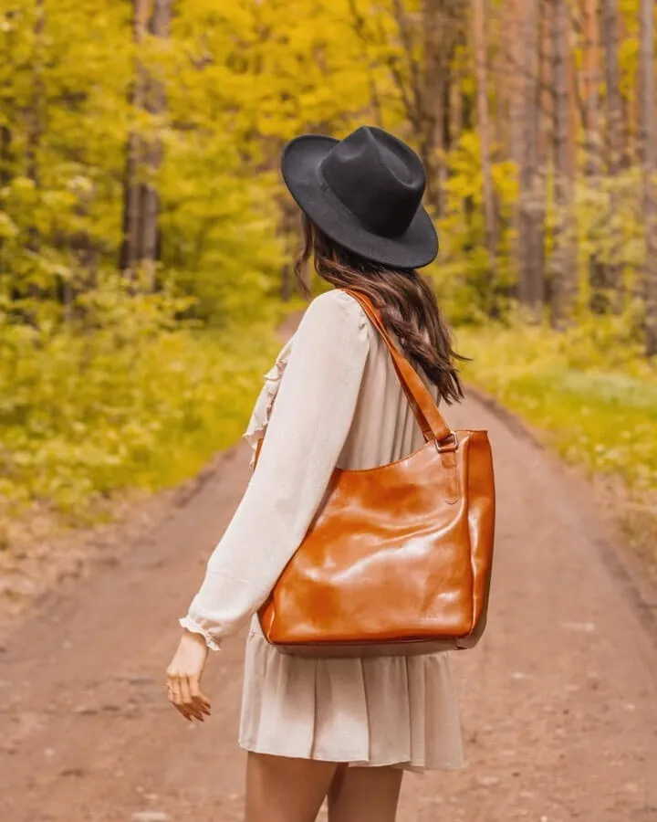 Torebka skórzana damska DAN-A T423 camel