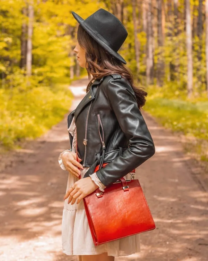 Torebka damska skórzana czerwona DAN-A T308