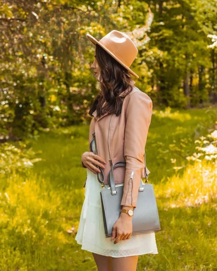 Torebka damska skórzana szara DAN-A T308