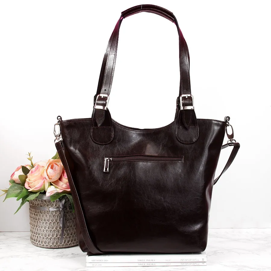 Torebka skórzana elegancka DAN-A T195A czekolada