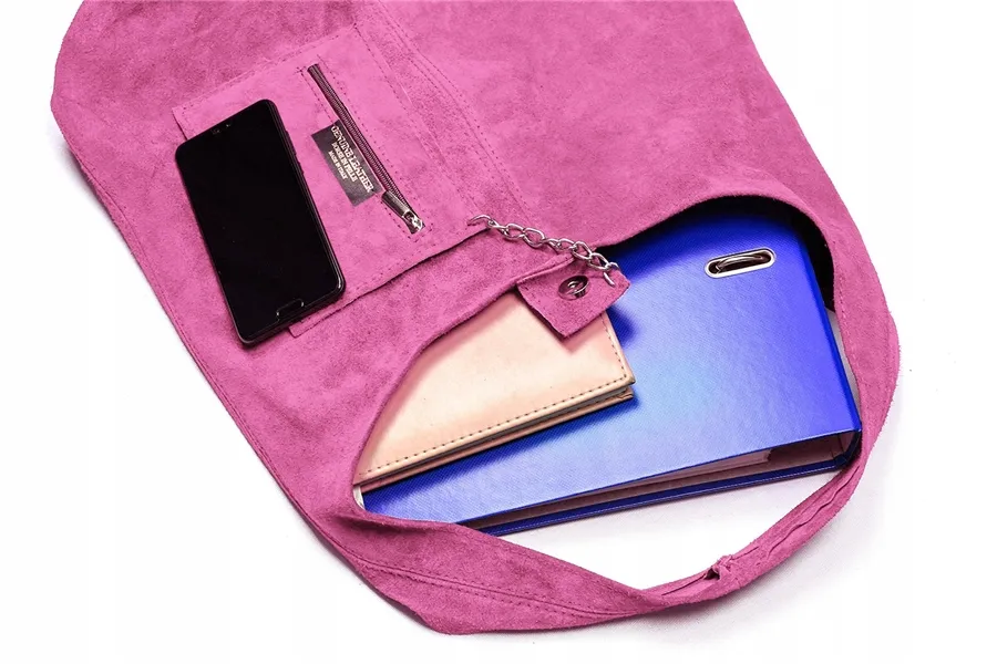 Shopperka fioletowa skórzana N88