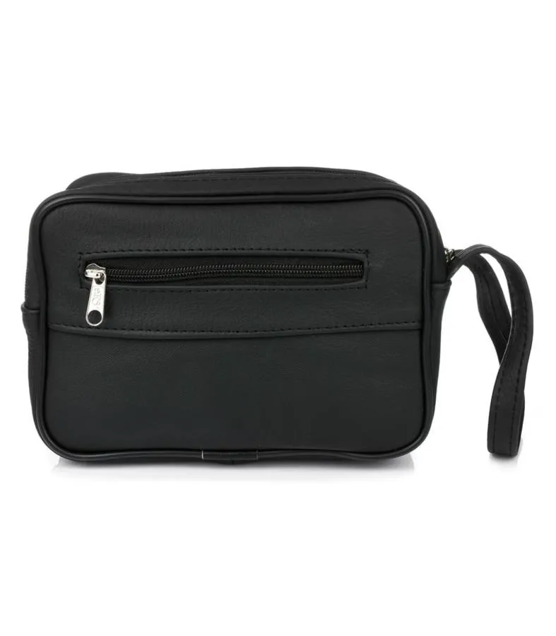 Saszetka skórzana do ręki czarna R05