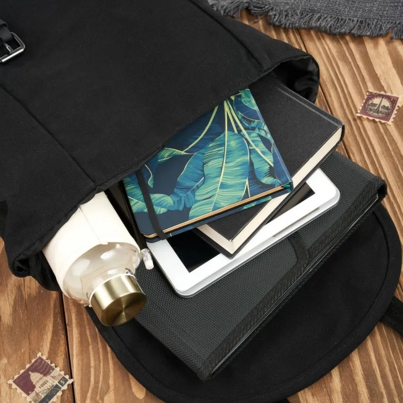 Zestaw męski czarny plecak i portfel PAOLO PERUZZI ZUP-22-BL