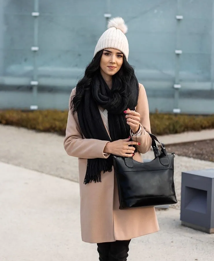 Torebka skórzana damska kuferek DAN-A T214 czarna