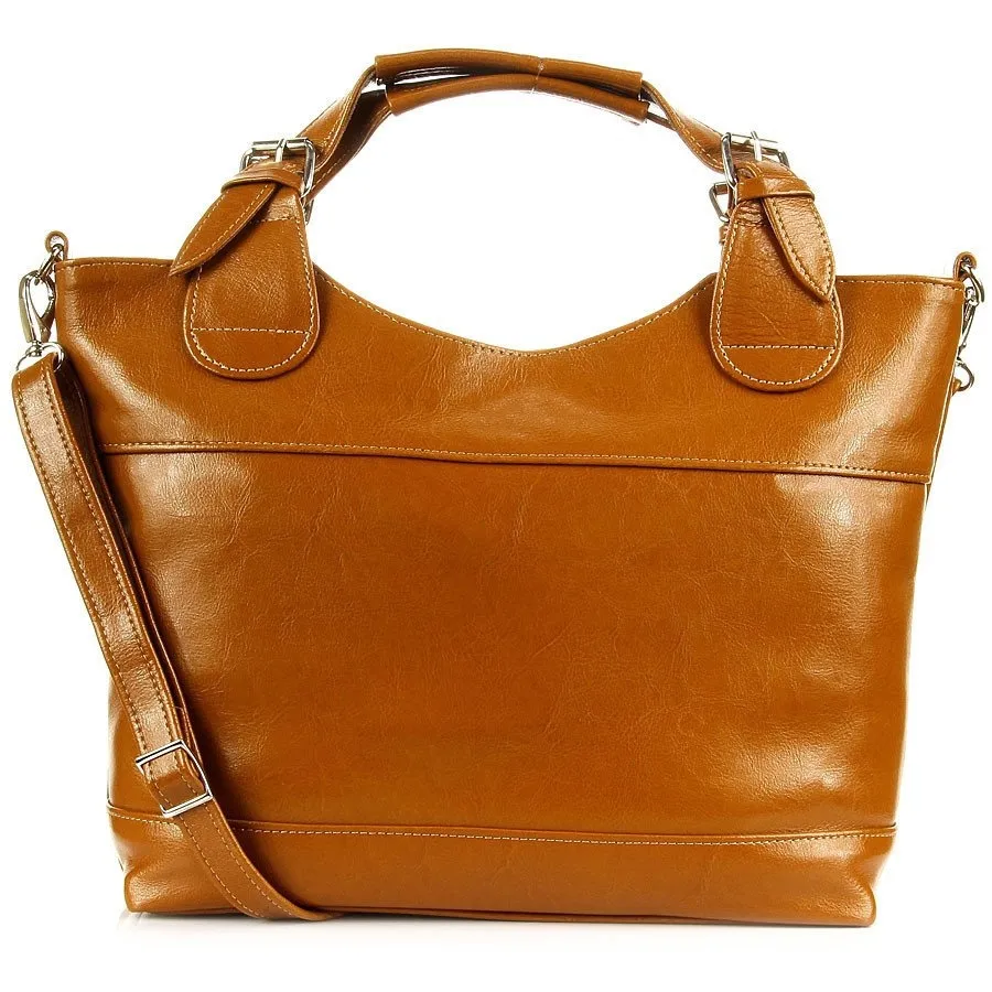 Torebka skórzana damska kuferek DAN-A T214 camel