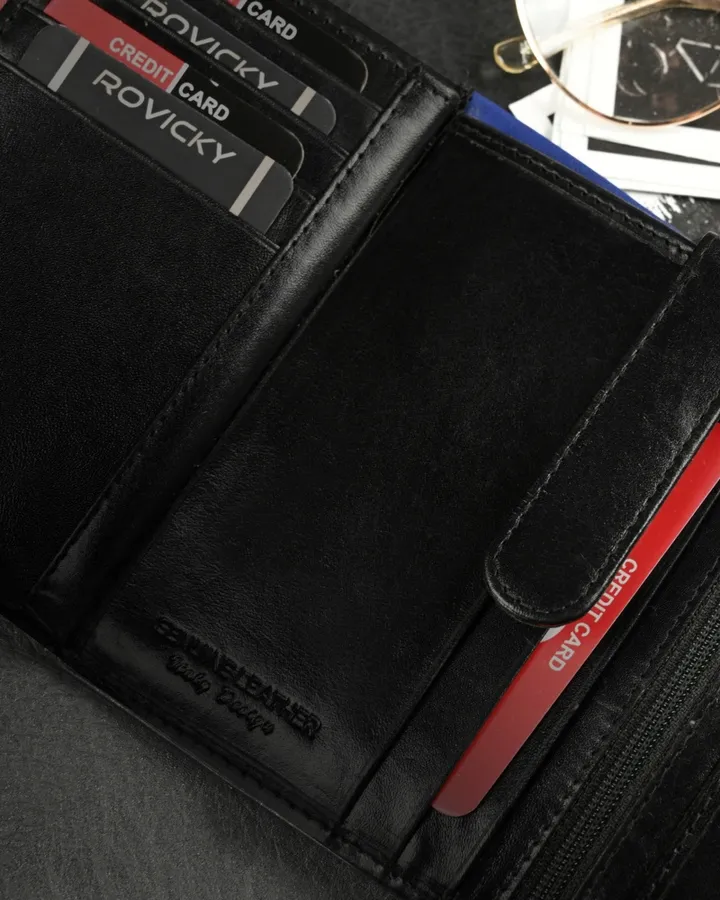 Portfel czarny Ronaldo N104-VT BLACK-BLUE