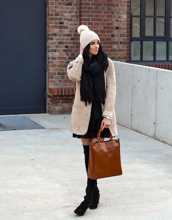 Torebka skórzana damska aktówka DAN-A T177A camel