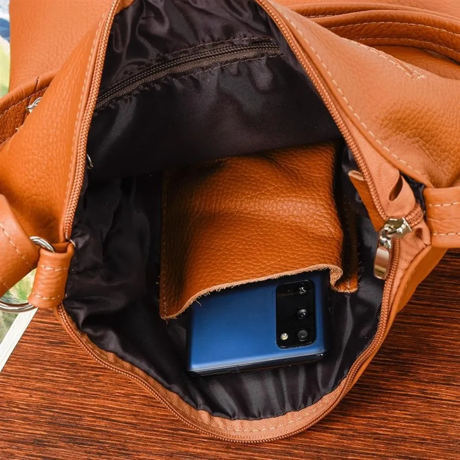 Listonoszka skórzana Beltimore camelowa A4 934