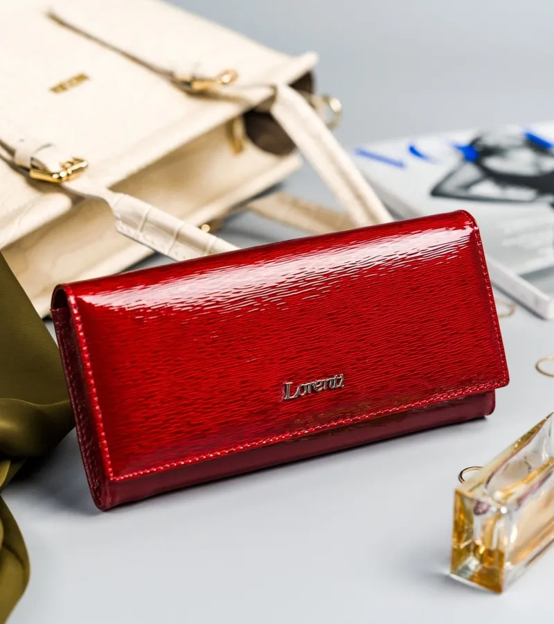 Portfel damski czerwony Lorenti 72401-SH NAPIS RED