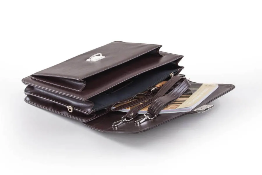 Elegancka teczka damska TIZANO T07 czekolada