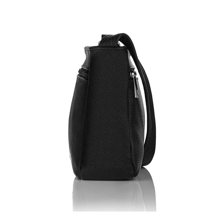 Skórzana listonoszka damska czarna PAOLO PERUZZI Z-47-BL