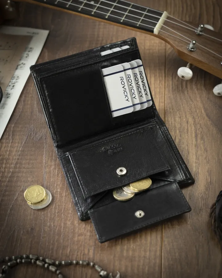 Portfel skórzany Cavaldi czarny 0800-BS-RFID BLACK