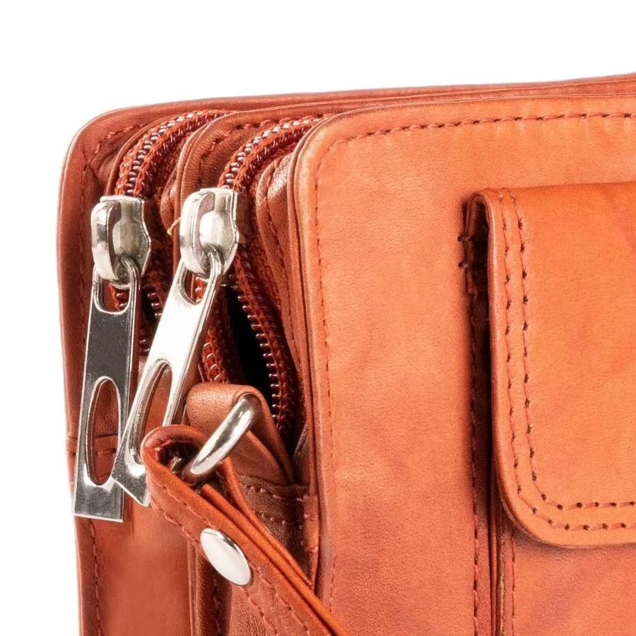 Saszetka do ręki skóra naturalna j. brązowy 1265-BS C.BROWN