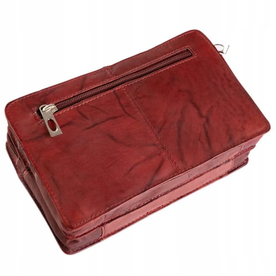 Saszetka do ręki skóra naturalna brązowa 1265-BS BROWN