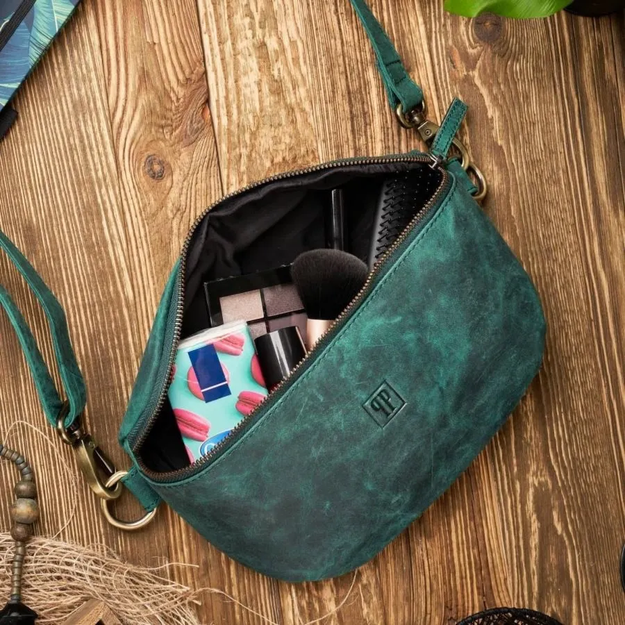 Saszetka skórzana PAOLO PERUZZI turkusowa T-36-GR