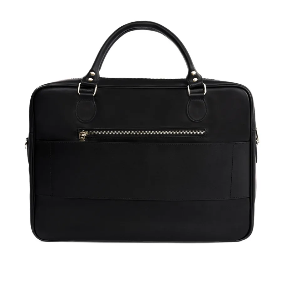 Torba na laptop skórzana SOLIER czarny croco FL24 Venice