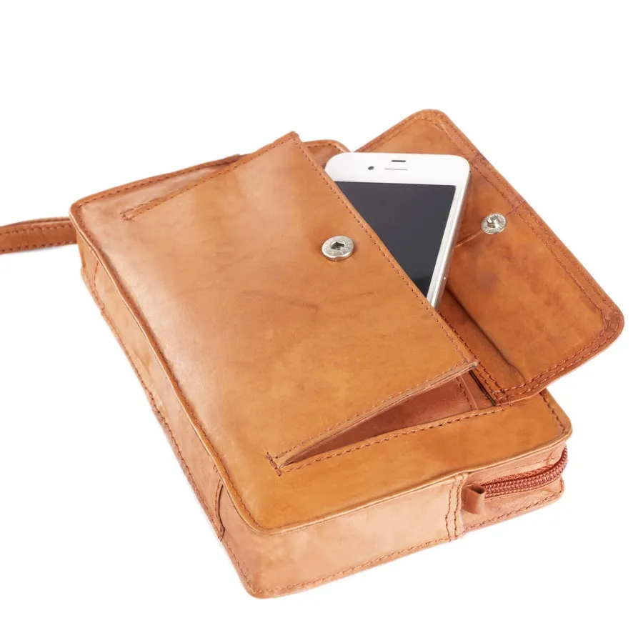 Skórzana saszetka do ręki j. brązowa 1264-BS C.BROWN