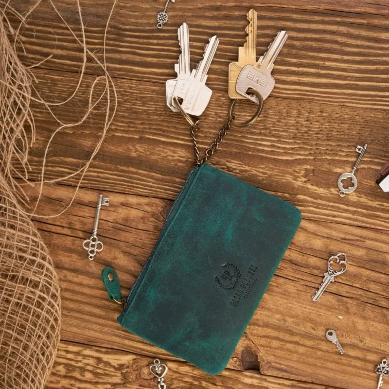 Skórzane etui na klucze PAOLO PERUZZI T-51-GR zielony