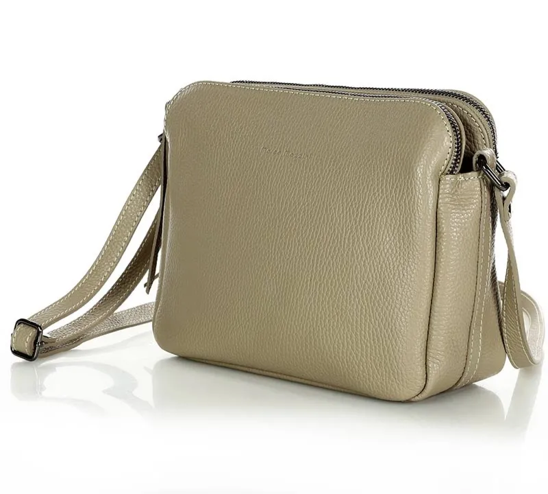 Listonoszka skórzana MARCO MAZZINI beż cappuccino l156d