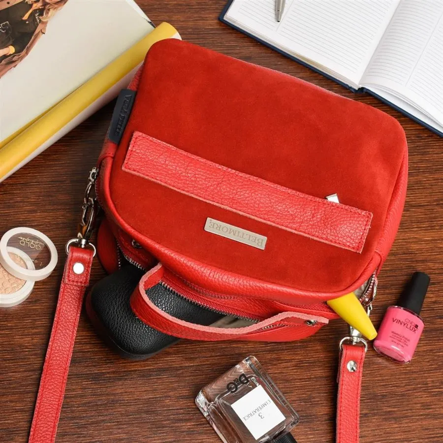 Kuferek skórzany Beltimore S80 czerwony