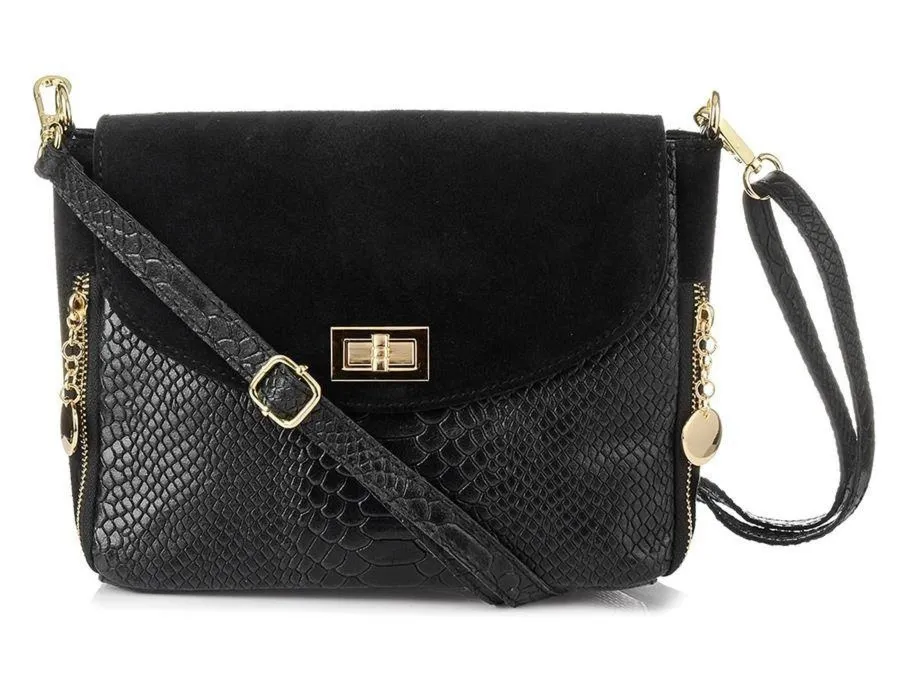 Listonoszka skórzana VERA PELLE T96 czarna