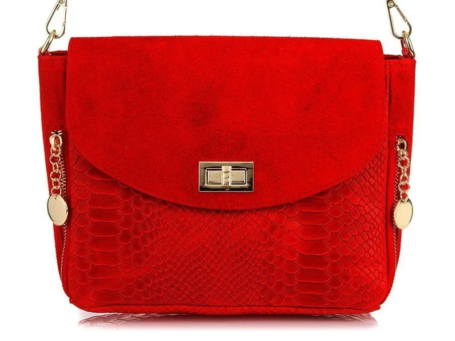 Listonoszka skórzana VERA PELLE T96 czerwona