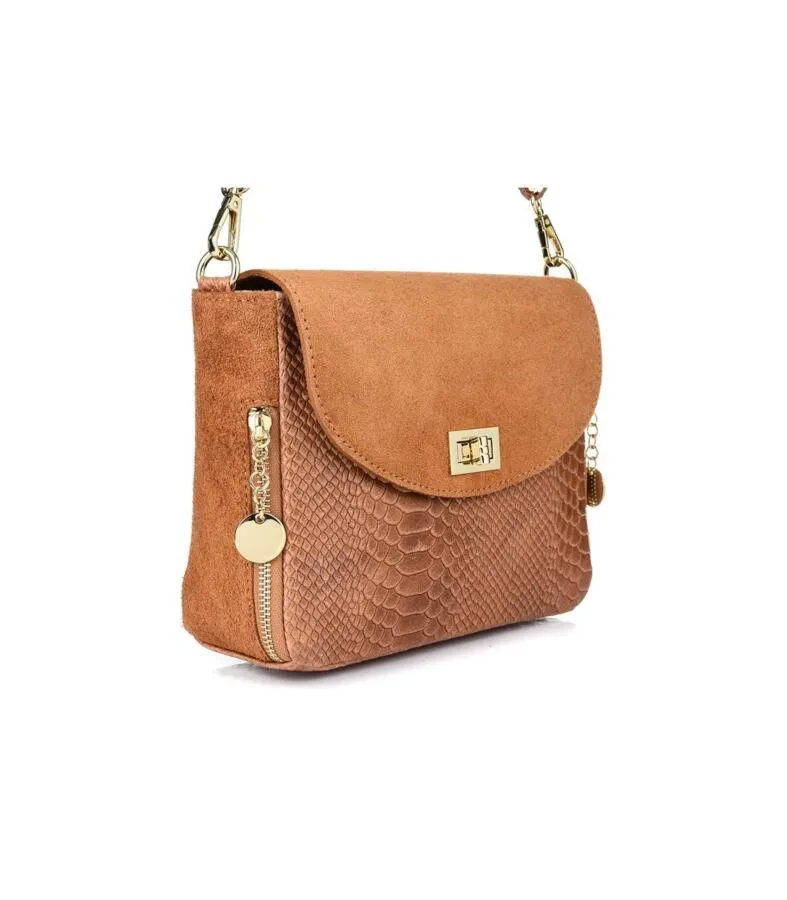 Listonoszka skórzana VERA PELLE T96 camelowa