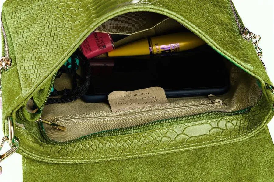 Listonoszka skórzana VERA PELLE T96 oliwkowa