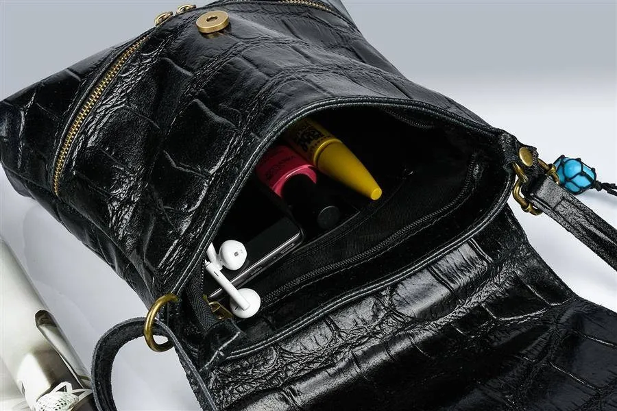 Listonoszka skórzana VERA PELLE B69 czarna