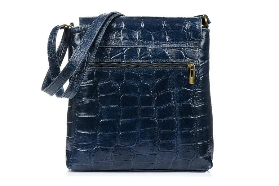 Listonoszka skórzana VERA PELLE B69 granatowa