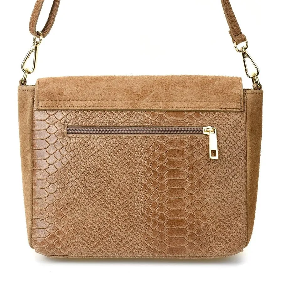 Listonoszka skórzana VERA PELLE T96 beżowa taupe