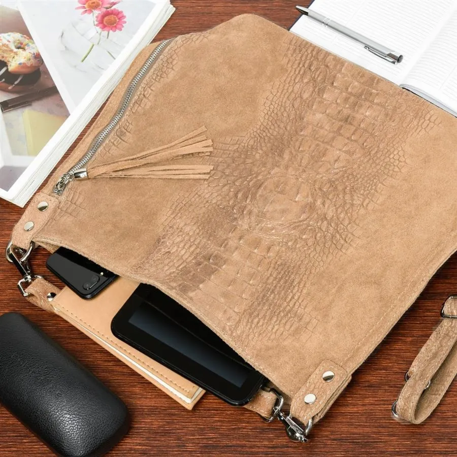 Shopperka skórzana BELTIMORE W10 j. beżowa