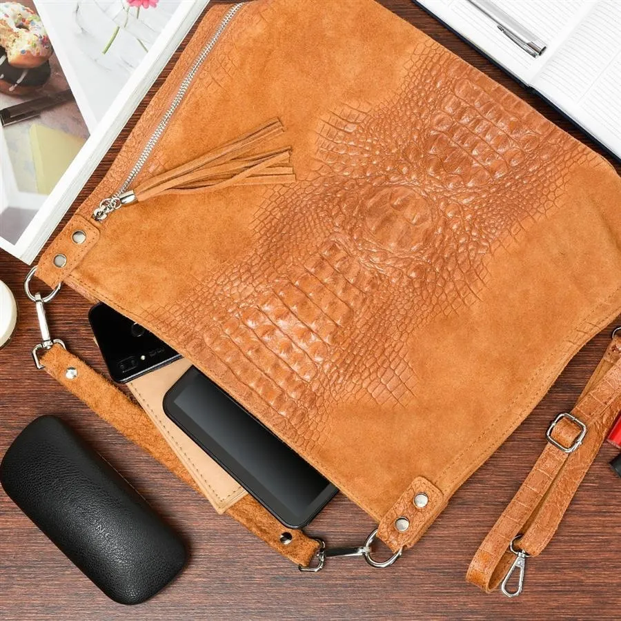 Shopperka skórzana BELTIMORE W10 camelowa