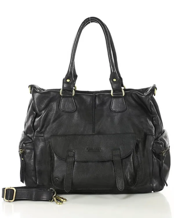 Shopperka skórzana MARCO MAZZINI czarny vs113a