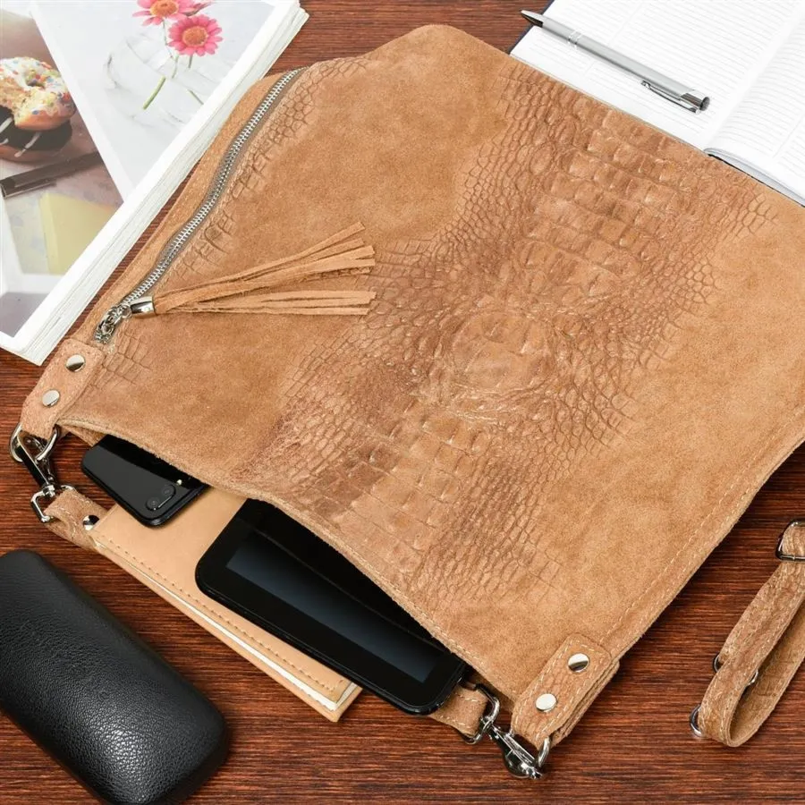 Shopperka skórzana BELTIMORE beżowa taupe W10