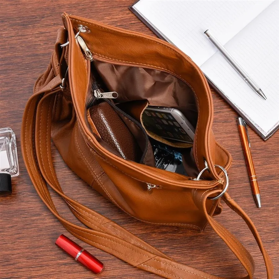 Listonoszka A4 skórzana camelowa Beltimore 972