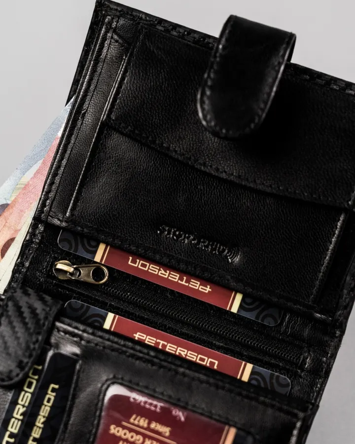 Portfel skórzany Peterson [DH] PTN 339Z-CA-6679 BLA czarny
