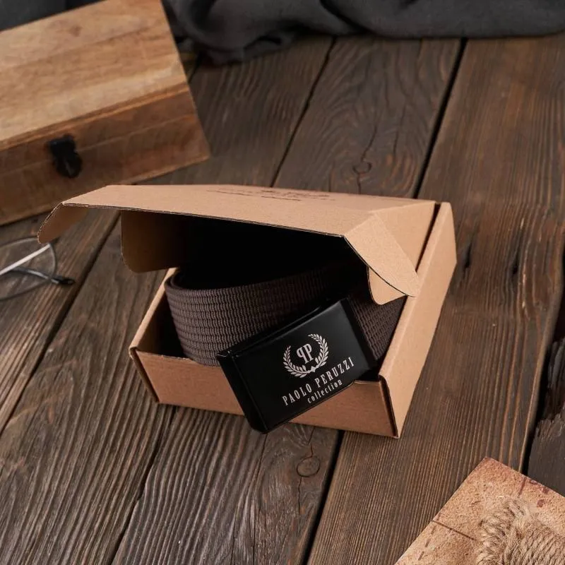 Pasek parciany PAOLO PERUZZI PW-26-95 brązowy