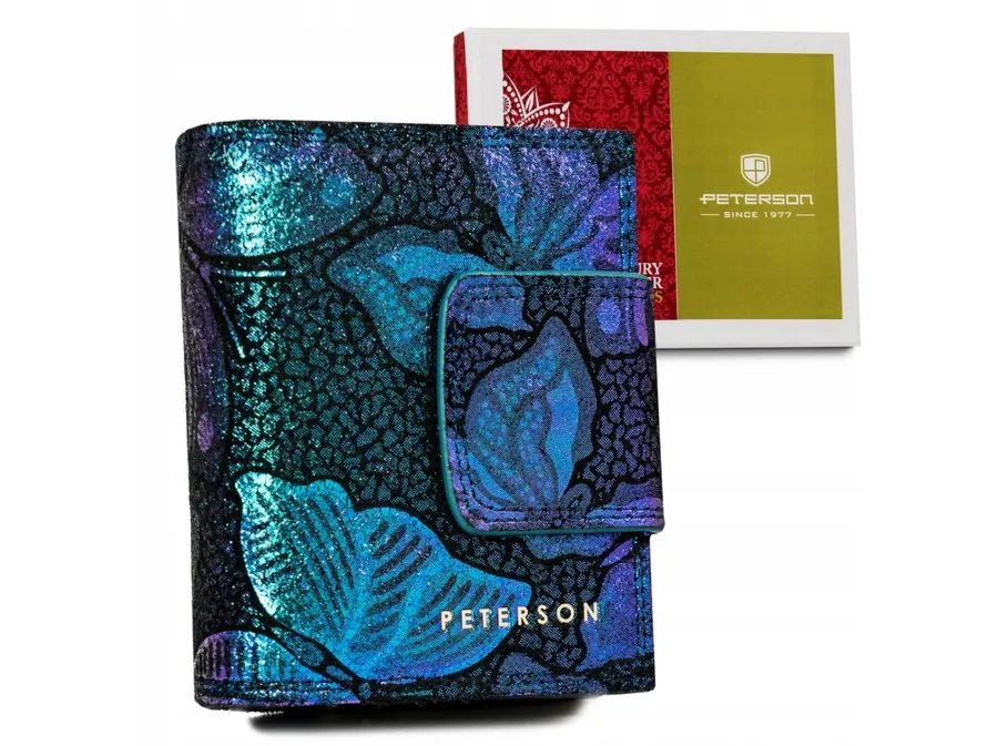 Portfel skórzany Peterson PTN 42329-ONBF niebieski